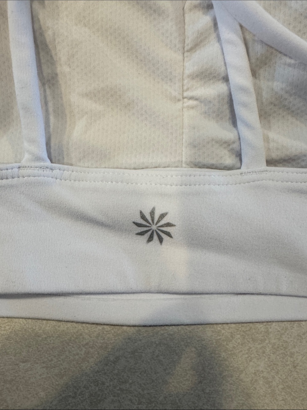 Athleta White Strappy Mesh-Back Sports Bra - Picture 2 of 3